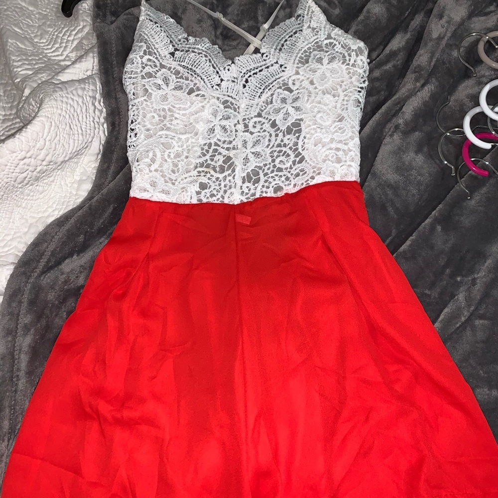 White and red romper